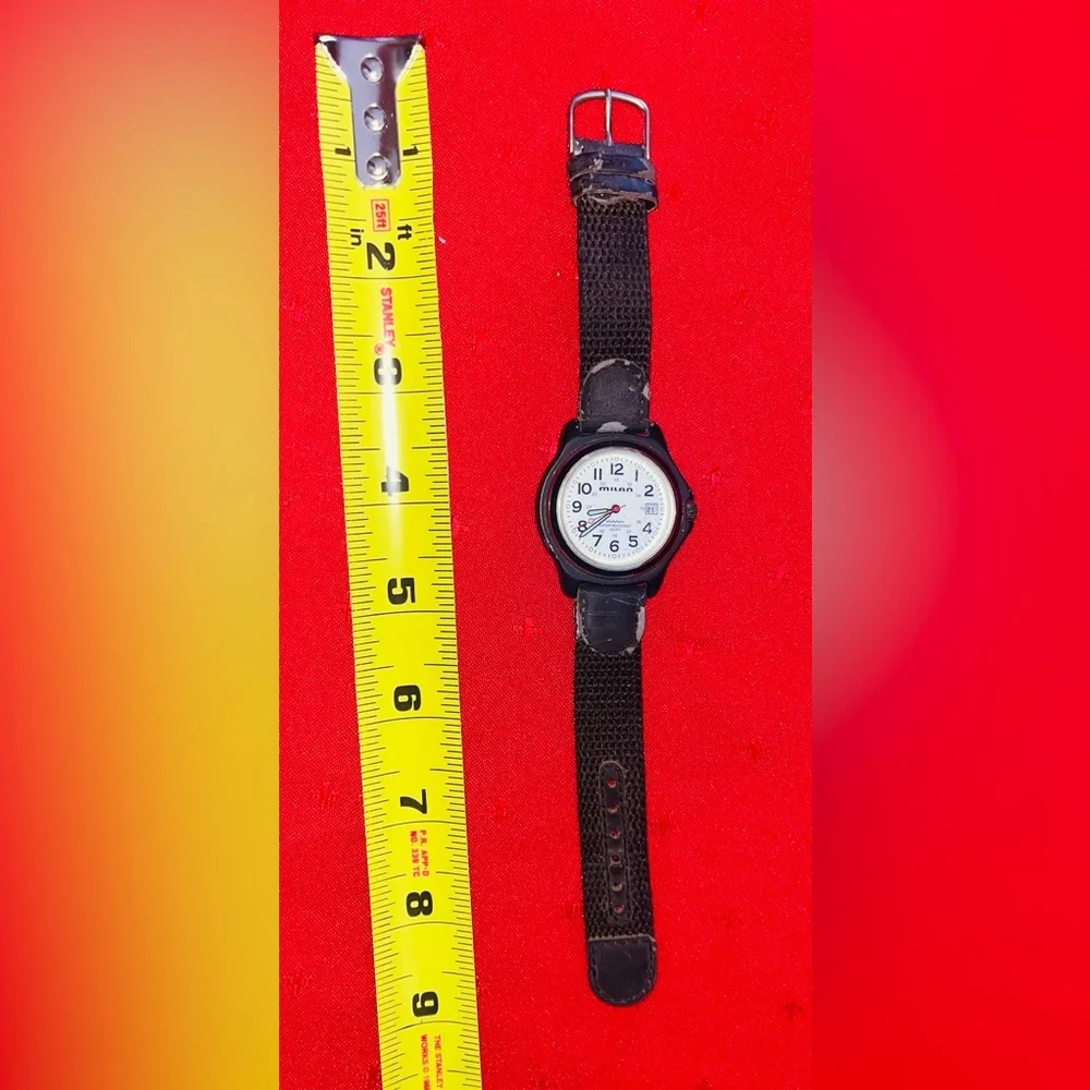 Vintage Milan Black Strap Watch Water Resistant, Stainless Steel
